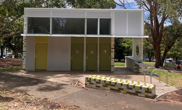 A modern toilet outdoor block 