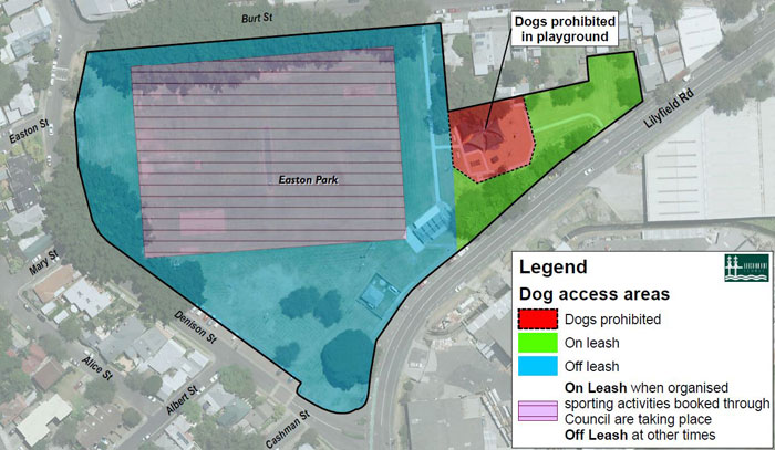 Easton park dogs map