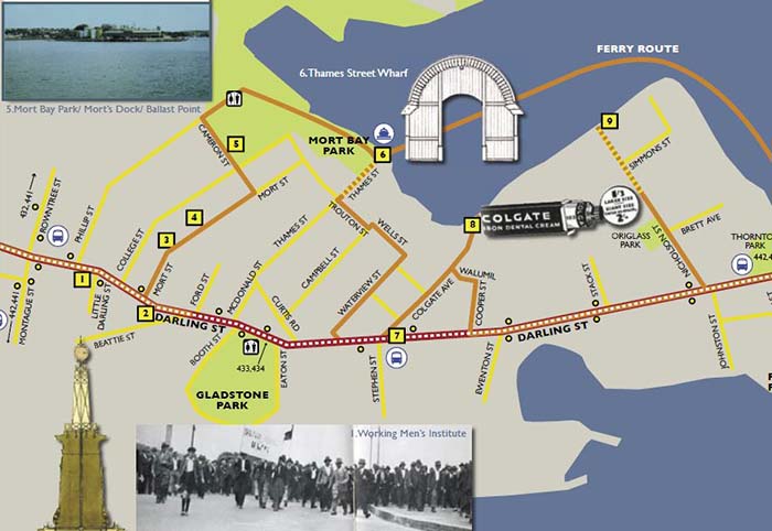Balmain historic walk map