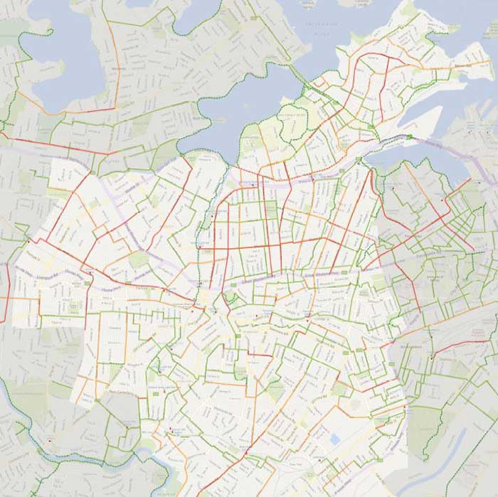 Innerwest bike route map