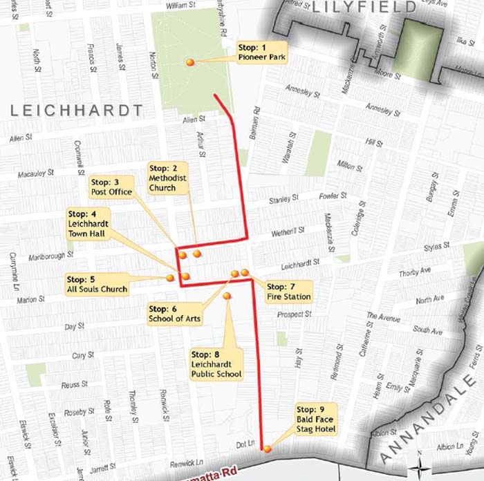Leichhardt historic walk map