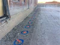 Set out markings for basement car parking contiguous piling – Looking along heritage ward building towards Marrickville Road