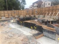 Capping beams to the tops of piles being formed at the Lilydale Street and Marrickville Road corner of the new library – 31 July 2017