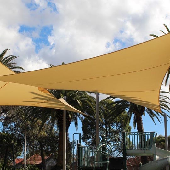 Shade sails in a park