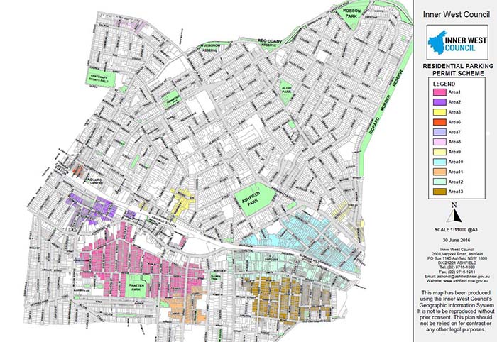 Ashfield Parking Map