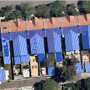 Solar panels - Residential terrace - Aerial view