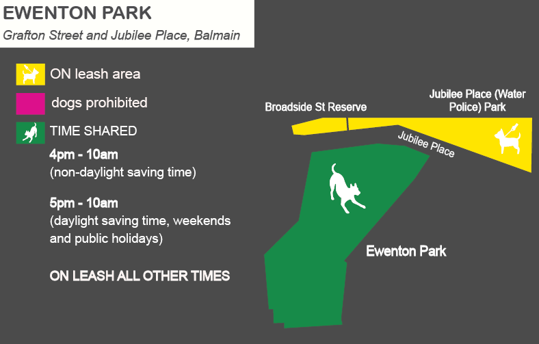 A map of Ewenton Park off leash dog are